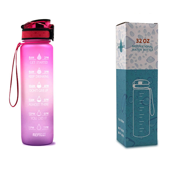 1L Motivational Water Bottle with Time Marker & Flip Cover – BPA Free