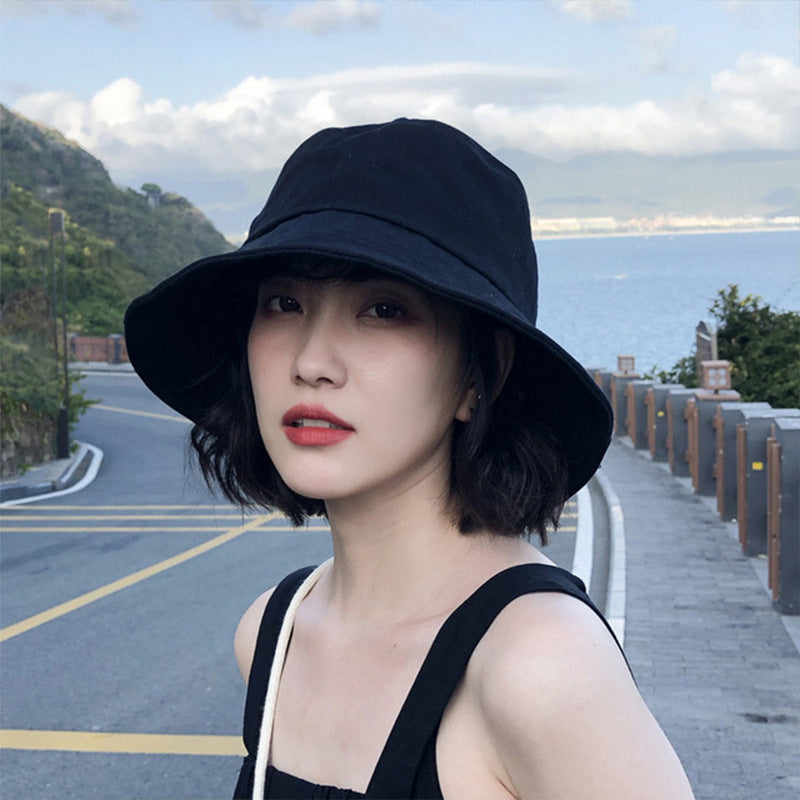 🎣 Women's Big Brim Fisherman Bucket Hat - Solid Colour Sun Protection