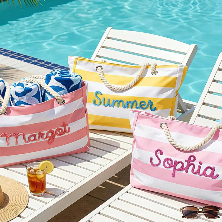 🏖️ Zippered Beach Tote Bag - Large Capacity with Sand Protection