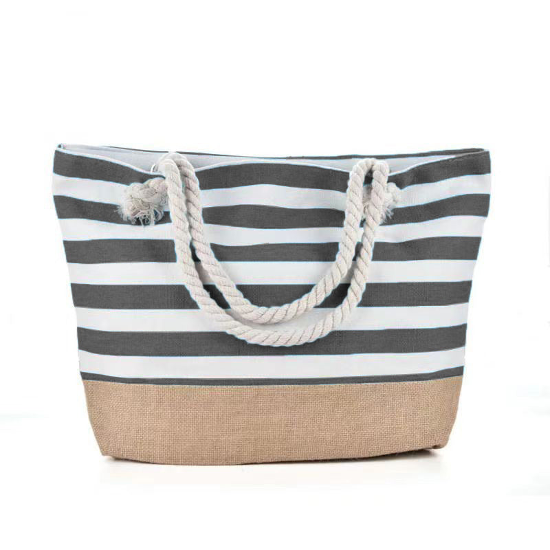 🌊 Striped Large Capacity Women's Shoulder Beach Bag - Casual Summer Tote