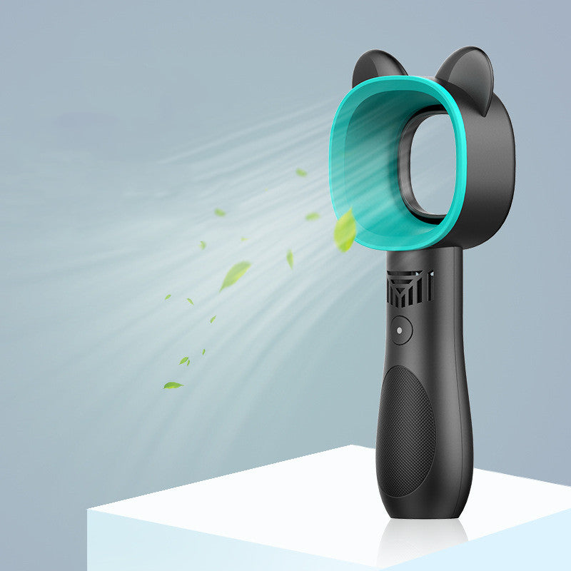 Cute Cartoon Bladeless Handheld Fan — Safe & Fun for Kids 🌈