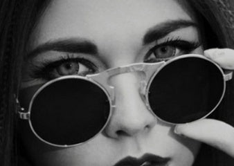 🕶️ Vintage Round Steampunk Flip-Up Sunglasses - UV Protection Metal Frame Cycling
