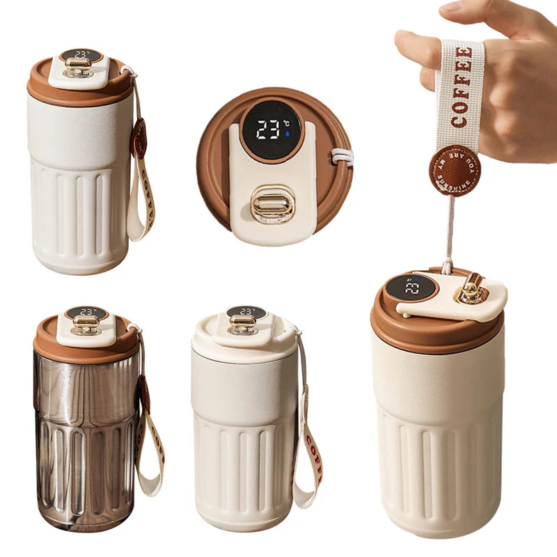 Smart Digital Thermal Bottle 450ml – Temperature Display | Hot & Cold