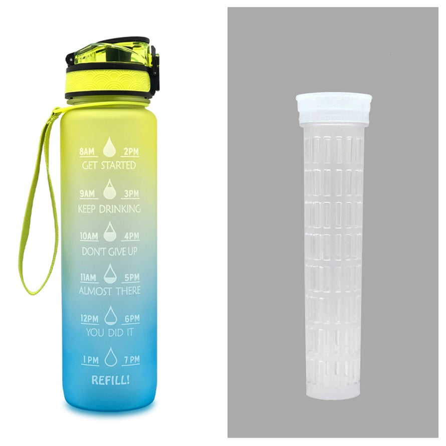 1L Motivational Water Bottle with Time Marker & Flip Cover – BPA Free