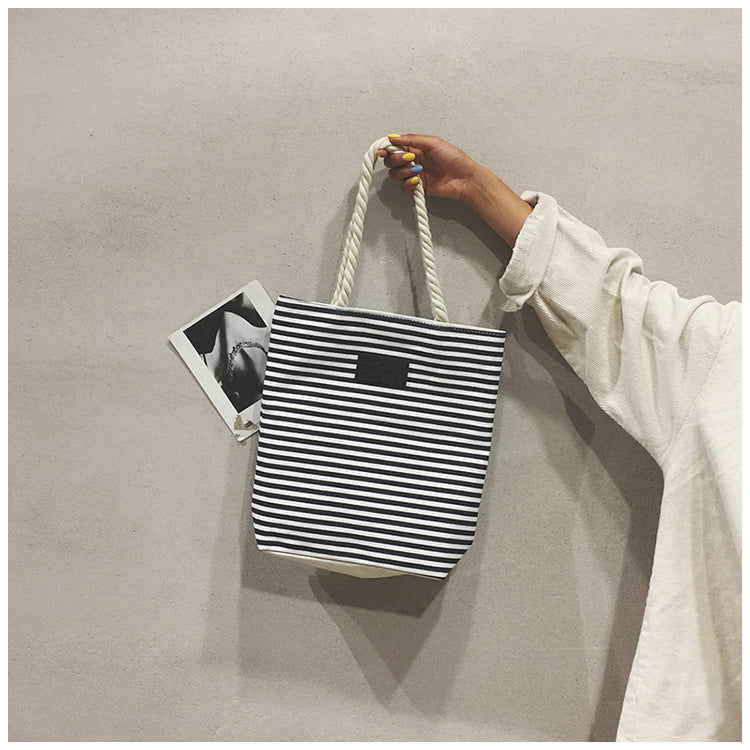 🌴 Casual Striped Bohemian Tote Beach Bag - Large Women's Travel & Shopping Bag