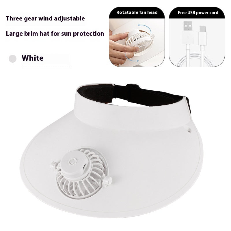 USB Rechargeable Sun Hat Fan — 3-Speed UV Protection ☀️🧢
