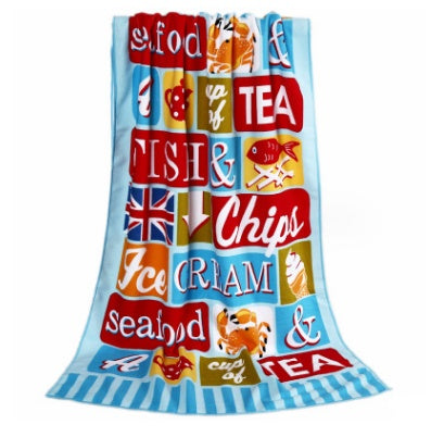 Flamingo and Ice Cream Printed Large Beach Towel - Lightweight Summer Essential