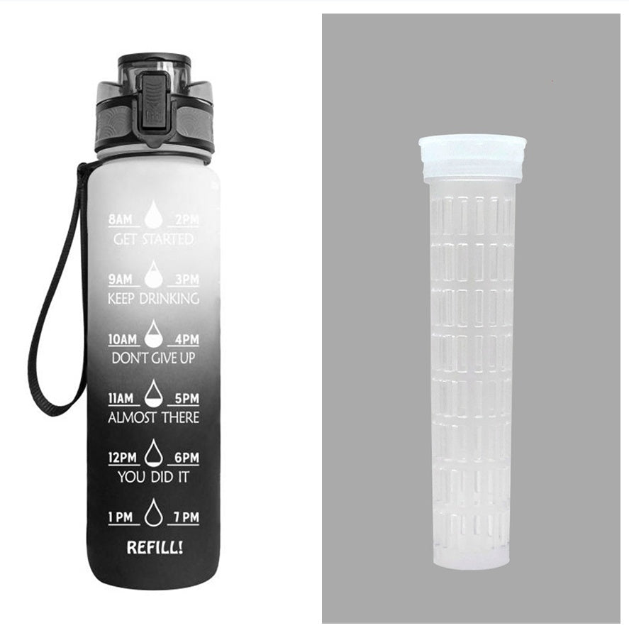 1L Motivational Water Bottle with Time Marker & Flip Cover – BPA Free