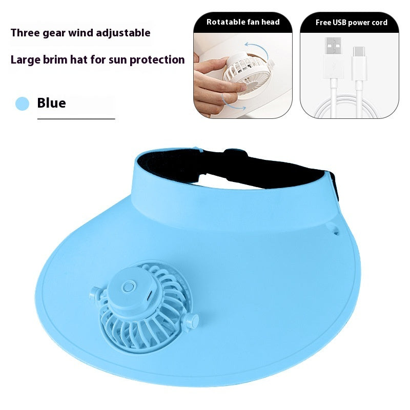 USB Rechargeable Sun Hat Fan — 3-Speed UV Protection ☀️🧢
