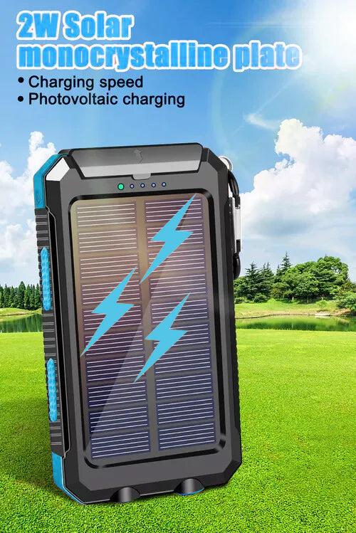 Solar Power Bank 10000mAh – Waterproof & Portable for Outdoor Adventures