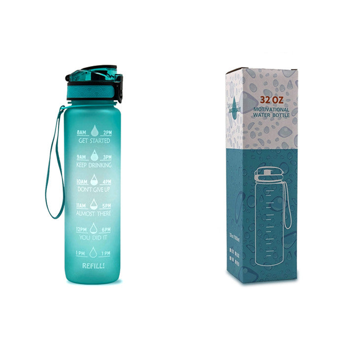 1L Motivational Water Bottle with Time Marker & Flip Cover – BPA Free