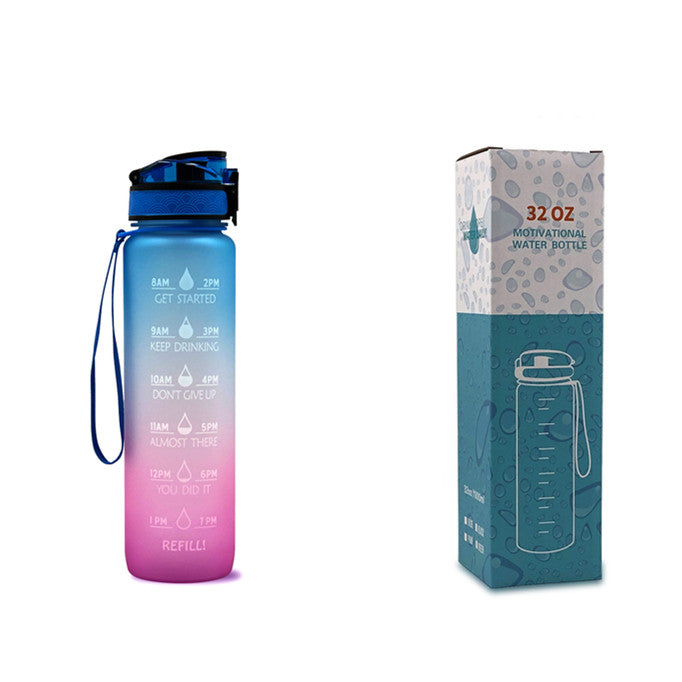 1L Motivational Water Bottle with Time Marker & Flip Cover – BPA Free