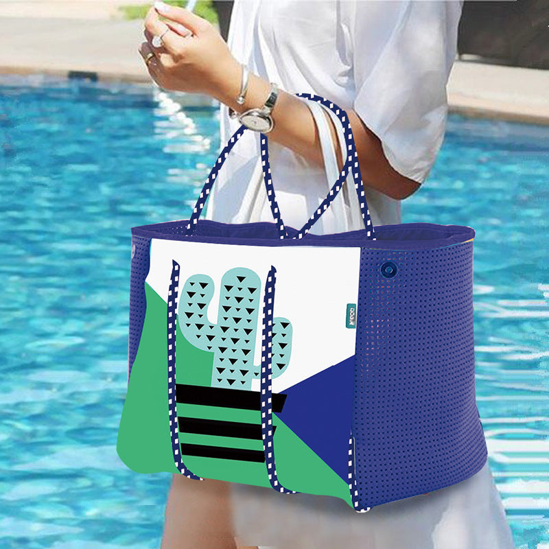 🪬 Coral Neoprene Beach Bag - Stylish Waterproof Tote for Summer