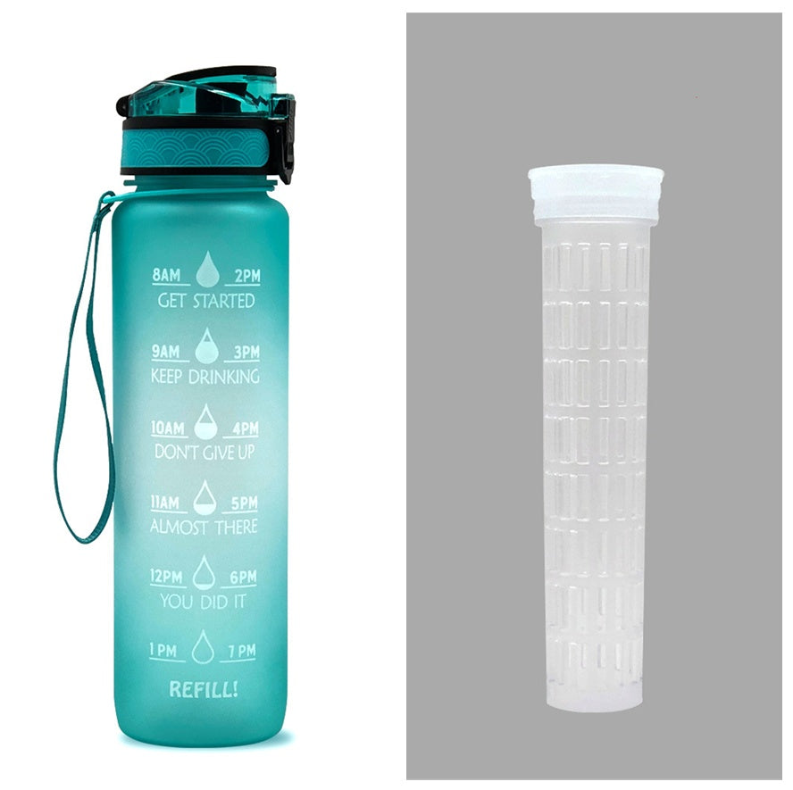 1L Motivational Water Bottle with Time Marker & Flip Cover – BPA Free