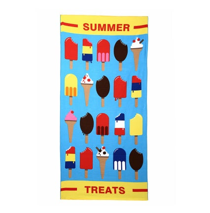 Flamingo and Ice Cream Printed Large Beach Towel - Lightweight Summer Essential