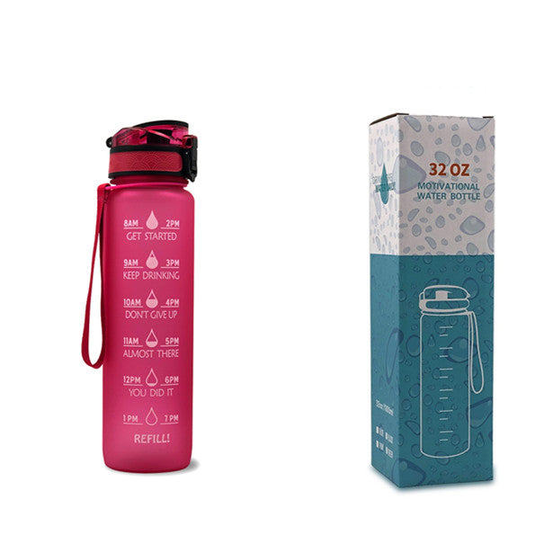 1L Motivational Water Bottle with Time Marker & Flip Cover – BPA Free