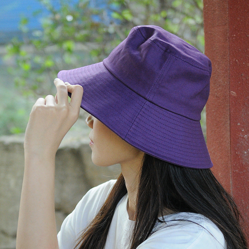 🎣 Women's Big Brim Fisherman Bucket Hat - Solid Colour Sun Protection