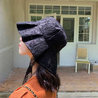 🫖 White Lace Bucket Hat - Elegant Summer Style for Women