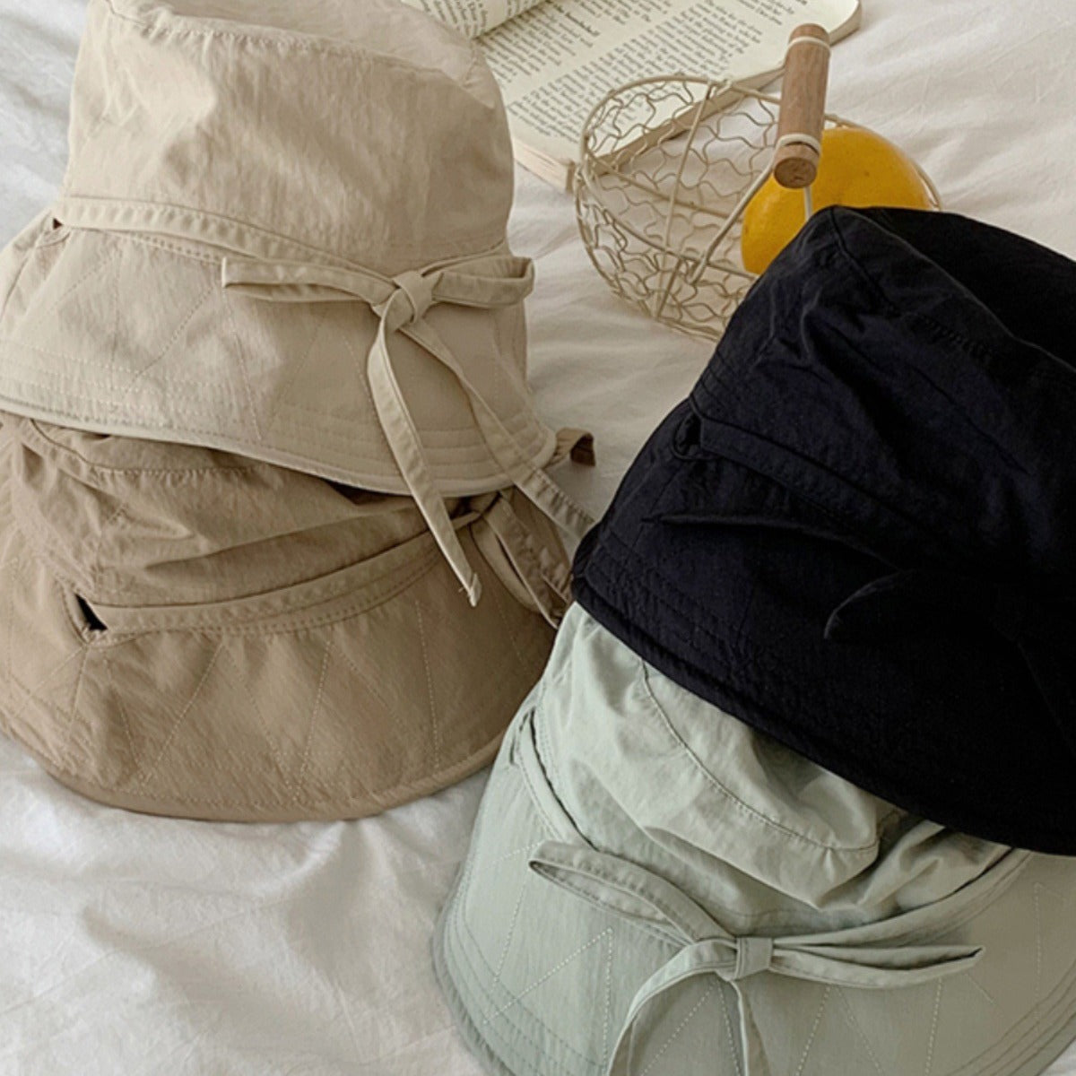 🌸 Japanese Drawstring Bucket Hat - Women's Thin Breathable Summer Style