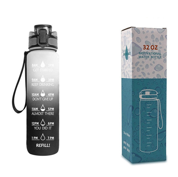 1L Motivational Water Bottle with Time Marker & Flip Cover – BPA Free