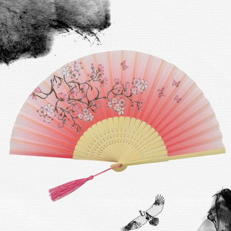 Traditional Chinese Bamboo Fan — Ancient Hanfu Style 🏮