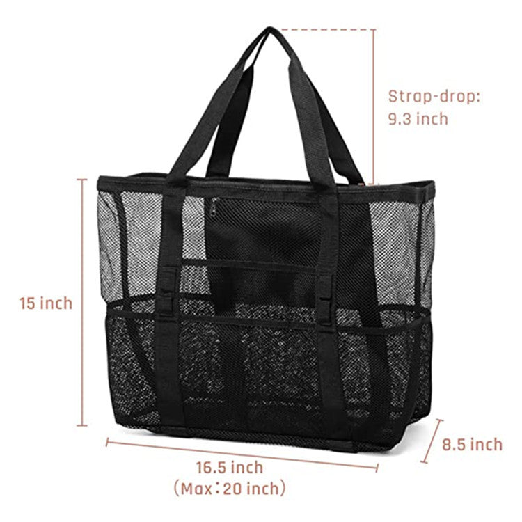 🏖️ Large Capacity Mesh Portable Beach Bag - Breathable, Lightweight & Sand-Free