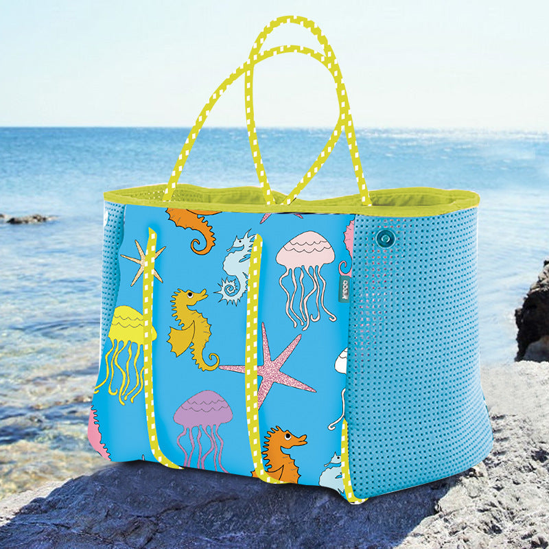 🪬 Coral Neoprene Beach Bag - Stylish Waterproof Tote for Summer