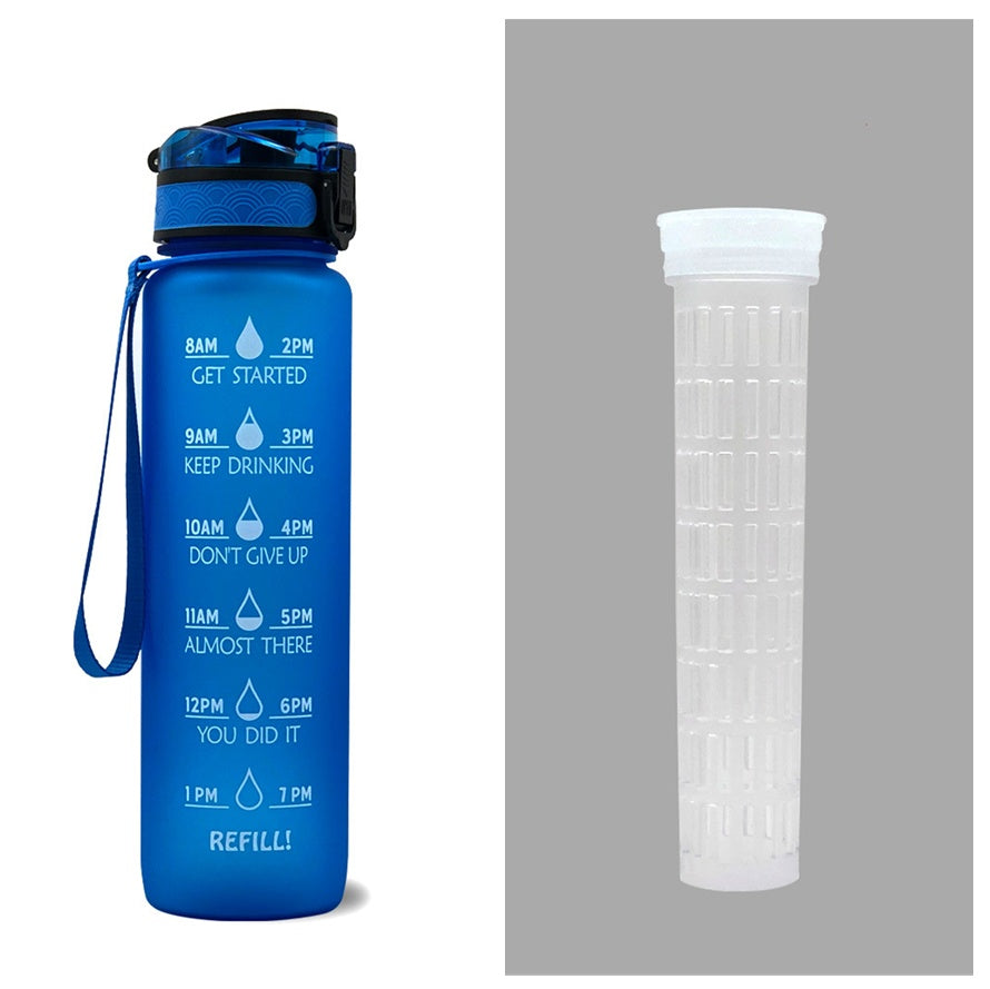 1L Motivational Water Bottle with Time Marker & Flip Cover – BPA Free