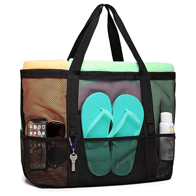🏖️ Large Capacity Mesh Portable Beach Bag - Breathable, Lightweight & Sand-Free