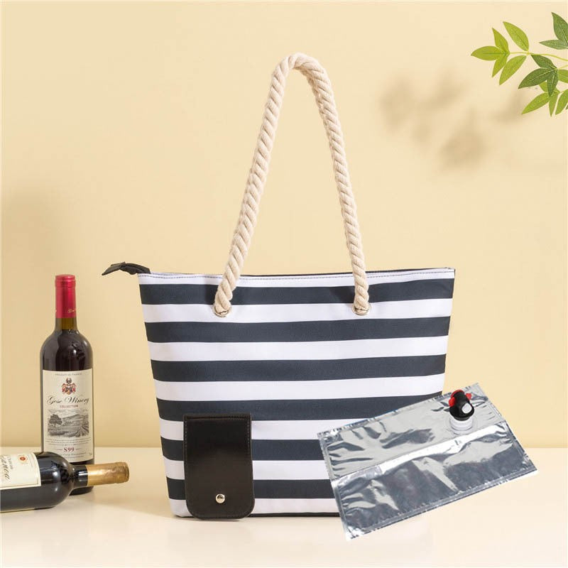 🍷 Insulated Portable Beach Wine Bag - Keep Drinks Cool at the Beach & Picnic