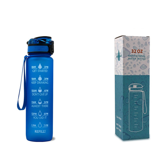 1L Motivational Water Bottle with Time Marker & Flip Cover – BPA Free