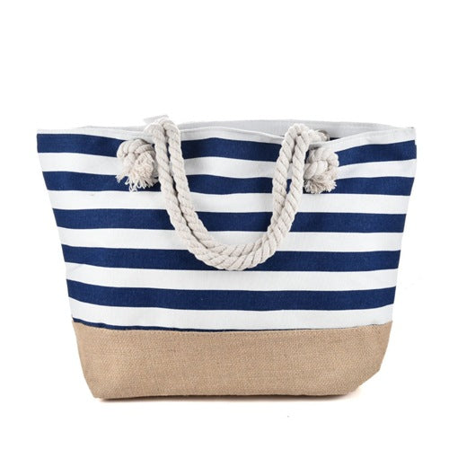 🌊 Striped Large Capacity Women's Shoulder Beach Bag - Casual Summer Tote