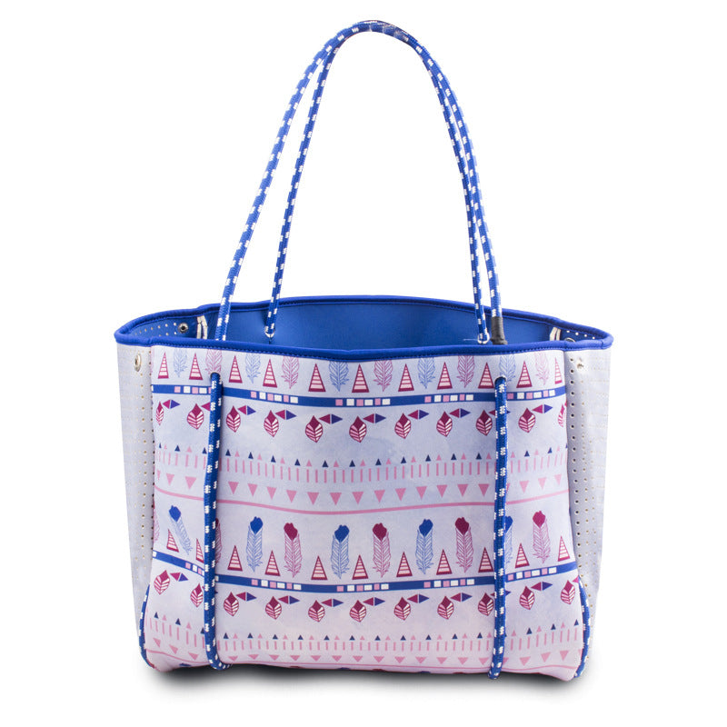 🪬 Coral Neoprene Beach Bag - Stylish Waterproof Tote for Summer