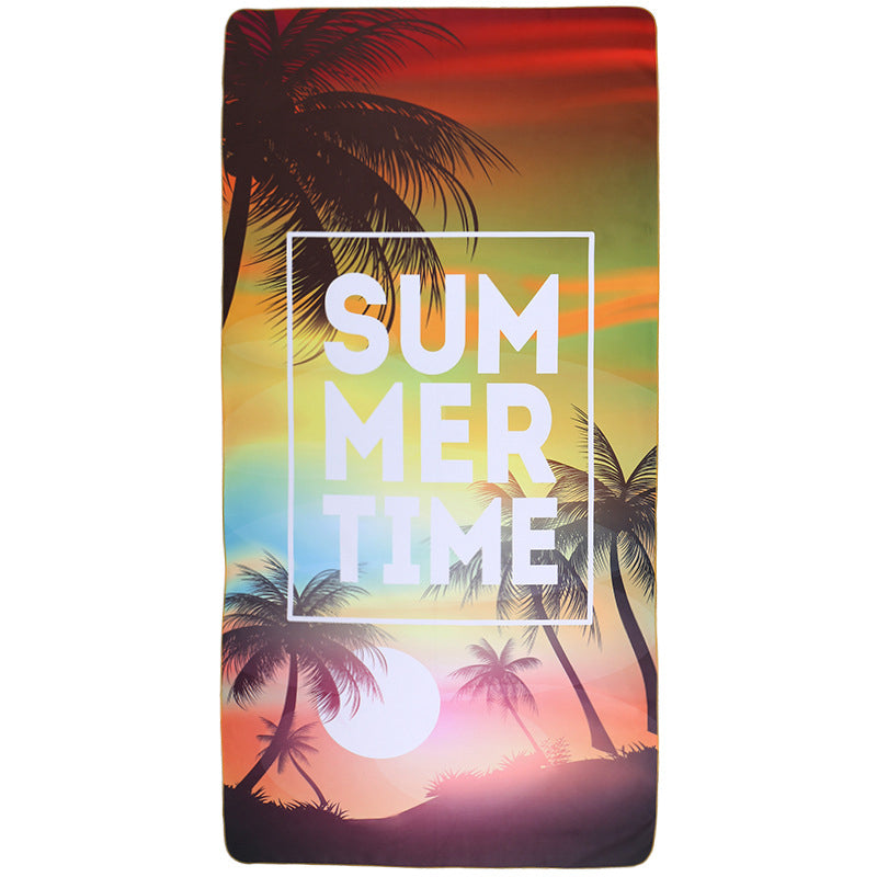 ☀️ Summer Time Printed Microfiber Beach Towel - Quick-Dry & Packable