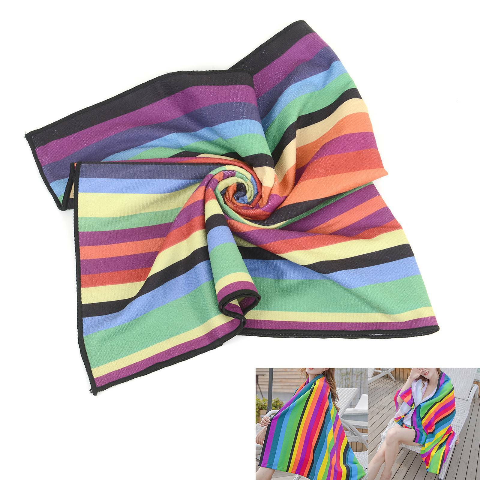 🏖️ Striped Extra Large Microfibre Beach Towel - Quick-Dry & Lightweight Travel Essential