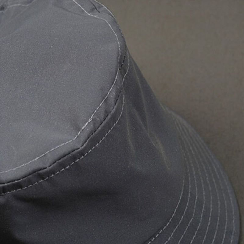💥 Reflective Dome PU Leather Bucket Hat - Bold Hip Hop Street Style