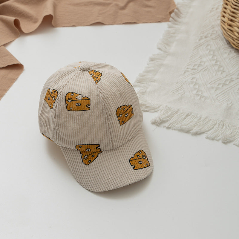 🧀 Kids Cute Cheese & Rainbow Printed Bucket Hat - Fun Summer Style