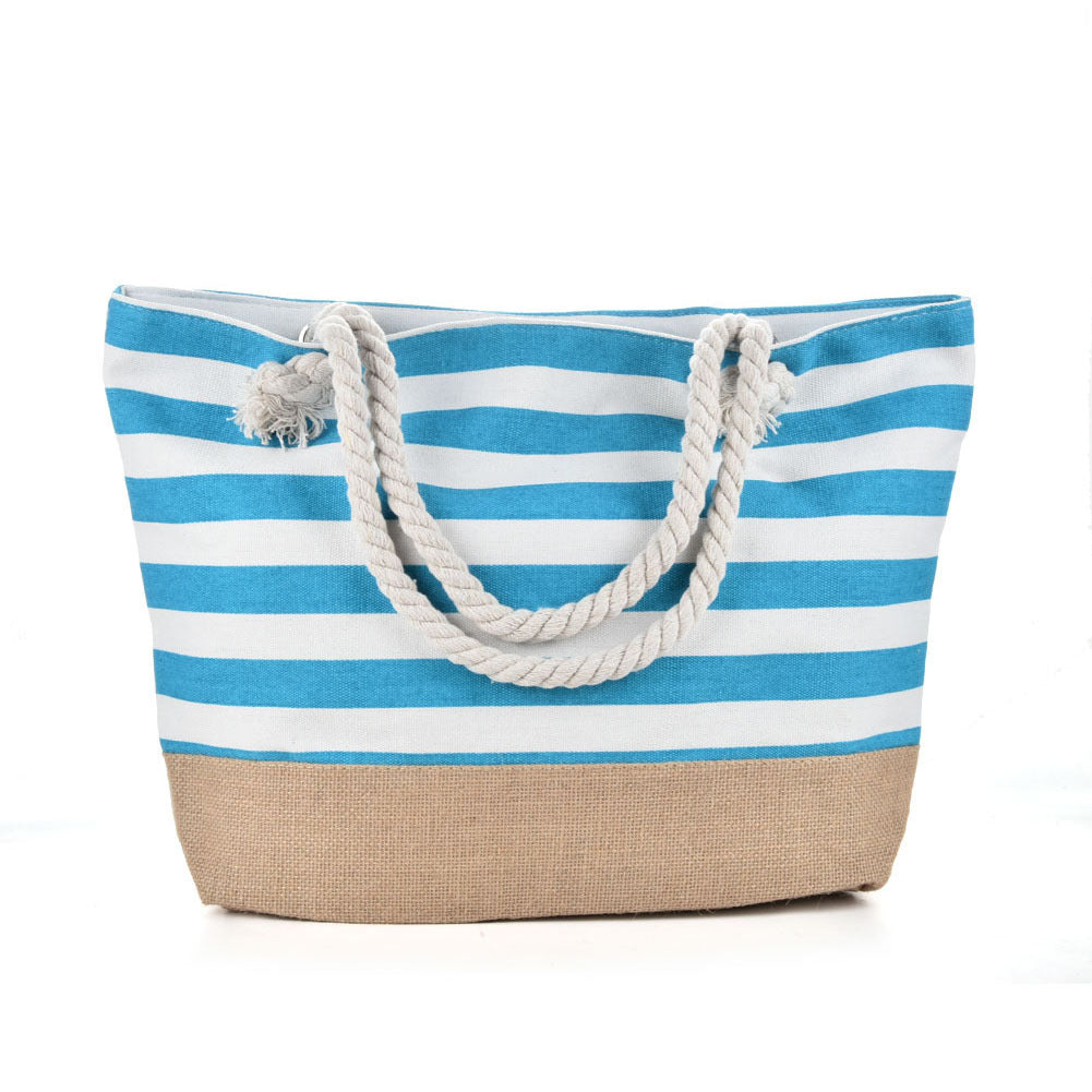 🌊 Striped Large Capacity Women's Shoulder Beach Bag - Casual Summer Tote