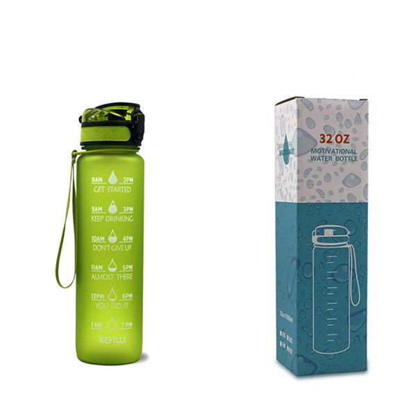 1L Motivational Water Bottle with Time Marker & Flip Cover – BPA Free