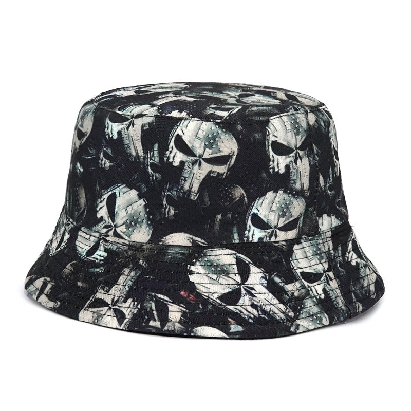 🧢 Rose Skull Printed Bucket Hat - Unisex Summer Street Style