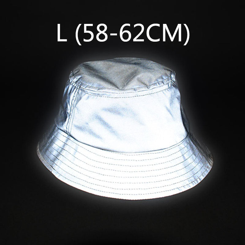 💥 Reflective Dome PU Leather Bucket Hat - Bold Hip Hop Street Style