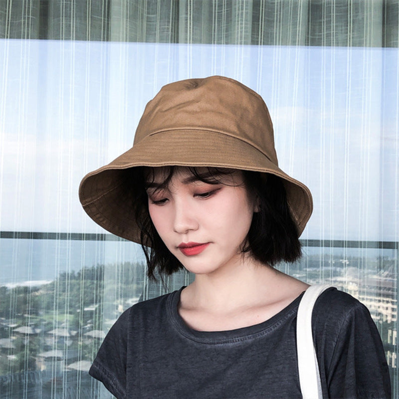 🎣 Women's Big Brim Fisherman Bucket Hat - Solid Colour Sun Protection