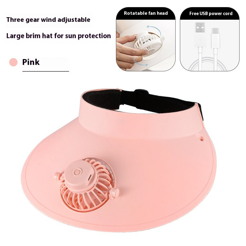 USB Rechargeable Sun Hat Fan — 3-Speed UV Protection ☀️🧢