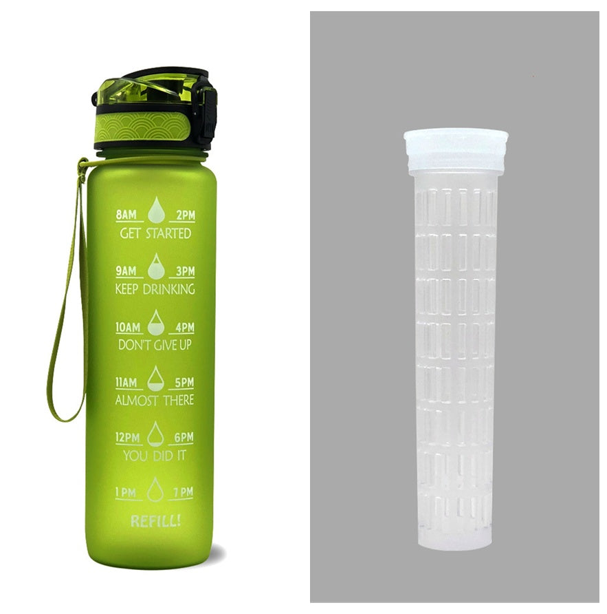 1L Motivational Water Bottle with Time Marker & Flip Cover – BPA Free