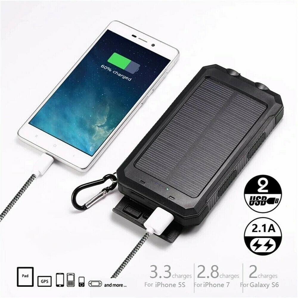Solar Power Bank 10000mAh – Waterproof & Portable for Outdoor Adventures