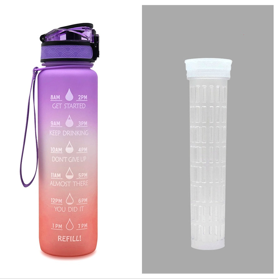 1L Motivational Water Bottle with Time Marker & Flip Cover – BPA Free